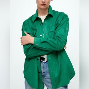 Zara Faux Suede Longline Overshirt